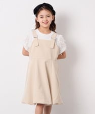 KJKFD43029 a.v.v KIDS(アー・ヴェ・ヴェ) [120-160]袖リボンチュールテレコカットソー ホワイト