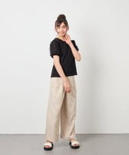 KJKFD43029 a.v.v KIDS(アー・ヴェ・ヴェ) [120-160]袖リボンチュールテレコカットソー ブラック