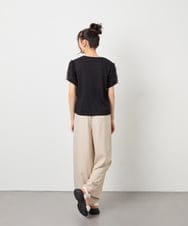 KJKFD43029 a.v.v KIDS(アー・ヴェ・ヴェ) [120-160]袖リボンチュールテレコカットソー ブラック