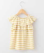KJKFD44019 a.v.v KIDS(アー・ヴェ・ヴェ) [100-130]ボーダーオフショルカットソー[WEB限定サイズ] イエロー