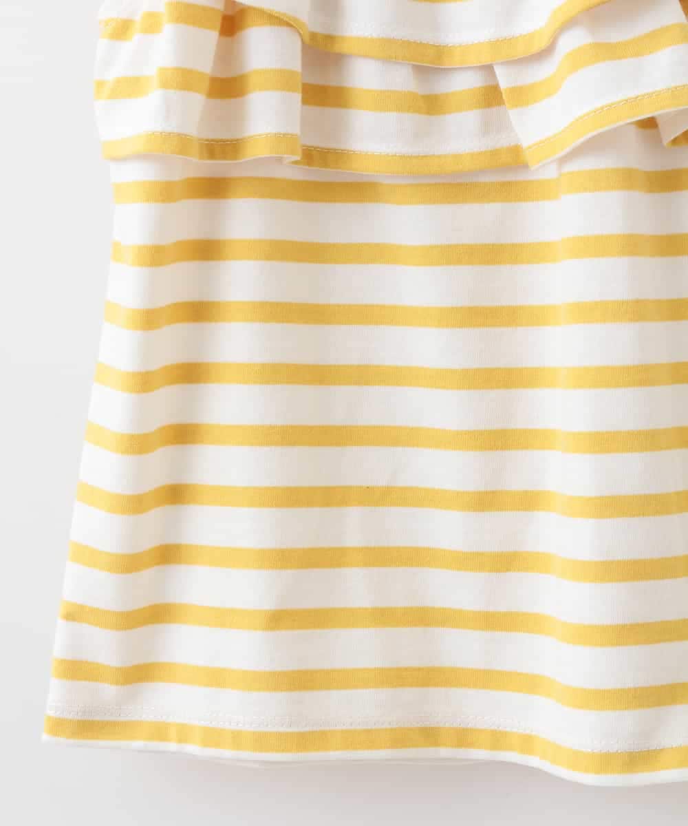 KJKFD44019 a.v.v KIDS(アー・ヴェ・ヴェ) [100-130]ボーダーオフショルカットソー[WEB限定サイズ] イエロー
