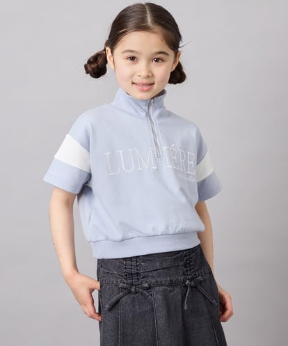 KJKFD46039 a.v.v KIDS [120-160]ハーフジップロゴスウェット