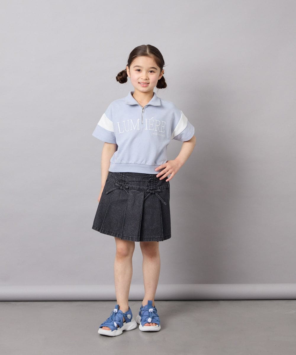 KJKFD46039 a.v.v KIDS(アー・ヴェ・ヴェ) [120-160]ハーフジップロゴスウェット ライトブルー