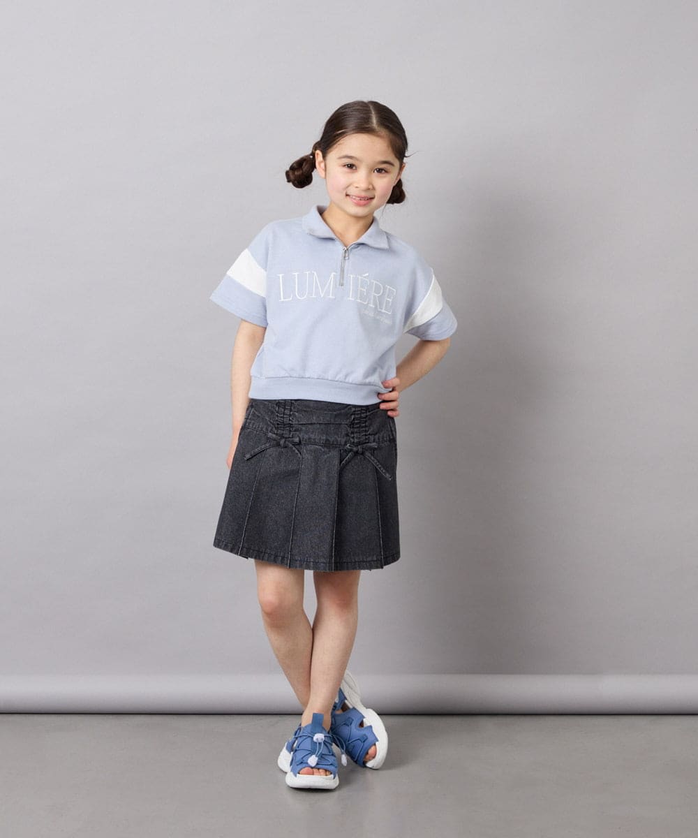 KJKFD46039 a.v.v KIDS(アー・ヴェ・ヴェ) [120-160]ハーフジップロゴスウェット ライトブルー