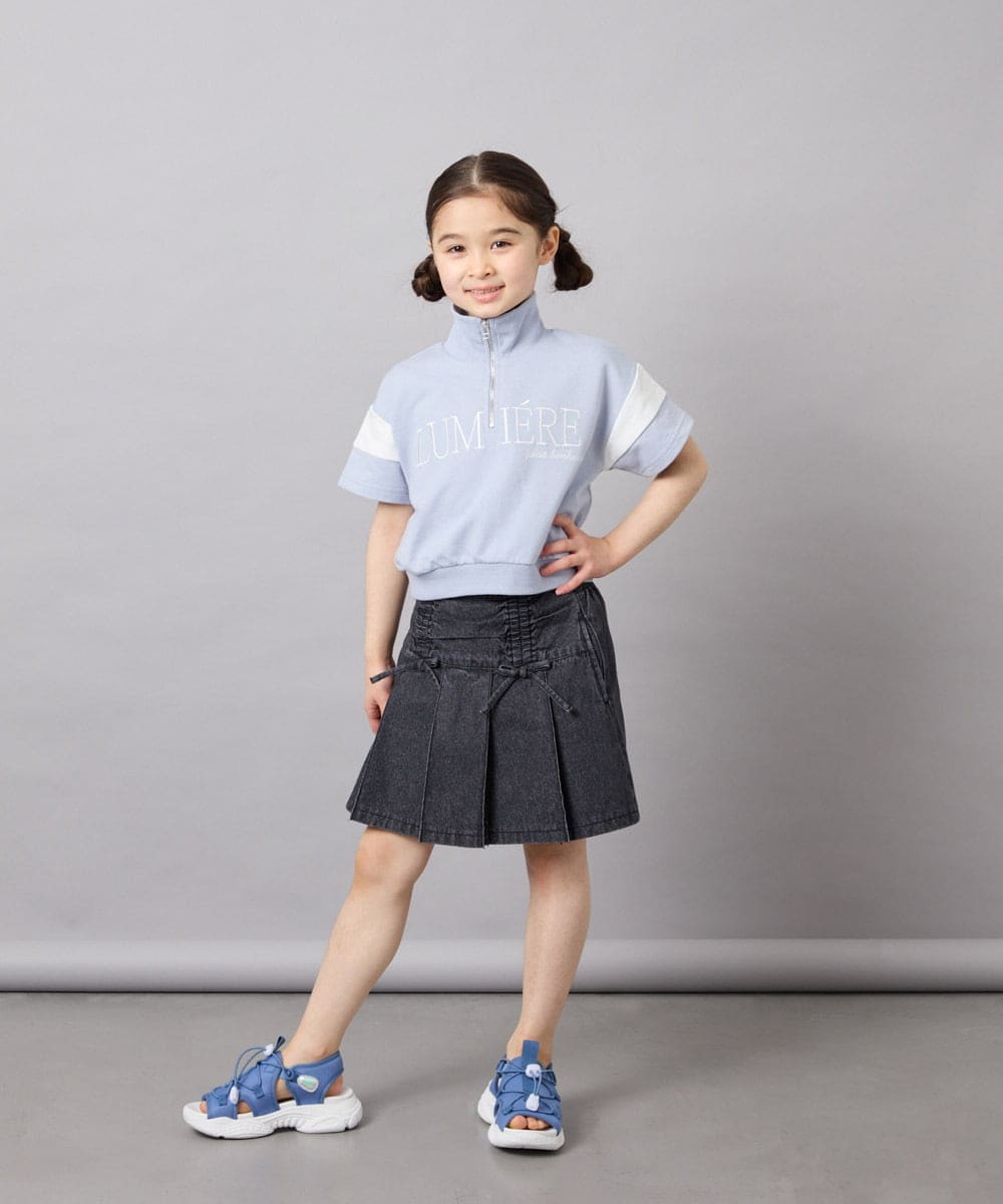 KJKFD46039 a.v.v KIDS(アー・ヴェ・ヴェ) [120-160]ハーフジップロゴスウェット ライトブルー