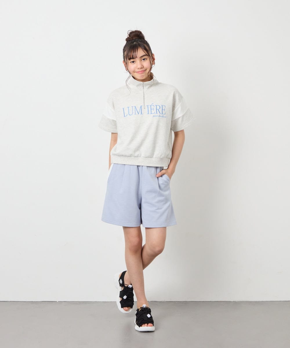 KJKFD46039 a.v.v KIDS(アー・ヴェ・ヴェ) [120-160]ハーフジップロゴスウェット ライトグレー