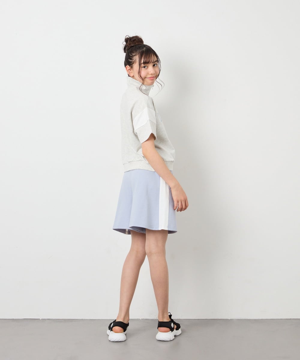 KJKFD46039 a.v.v KIDS(アー・ヴェ・ヴェ) [120-160]ハーフジップロゴスウェット ライトグレー