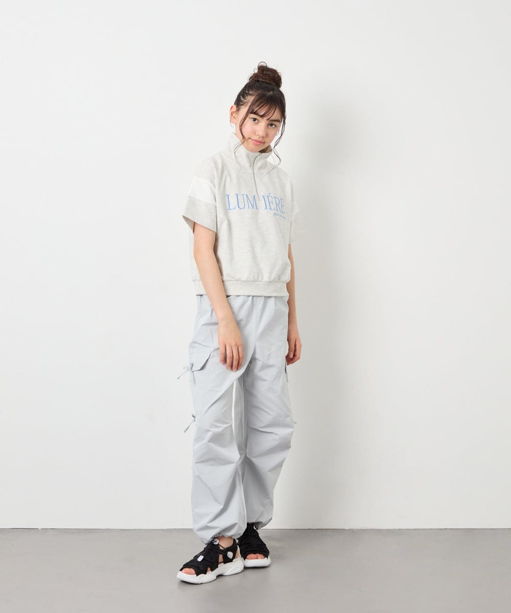 KJKFD46039 a.v.v KIDS(アー・ヴェ・ヴェ) [120-160]ハーフジップロゴスウェット ライトグレー