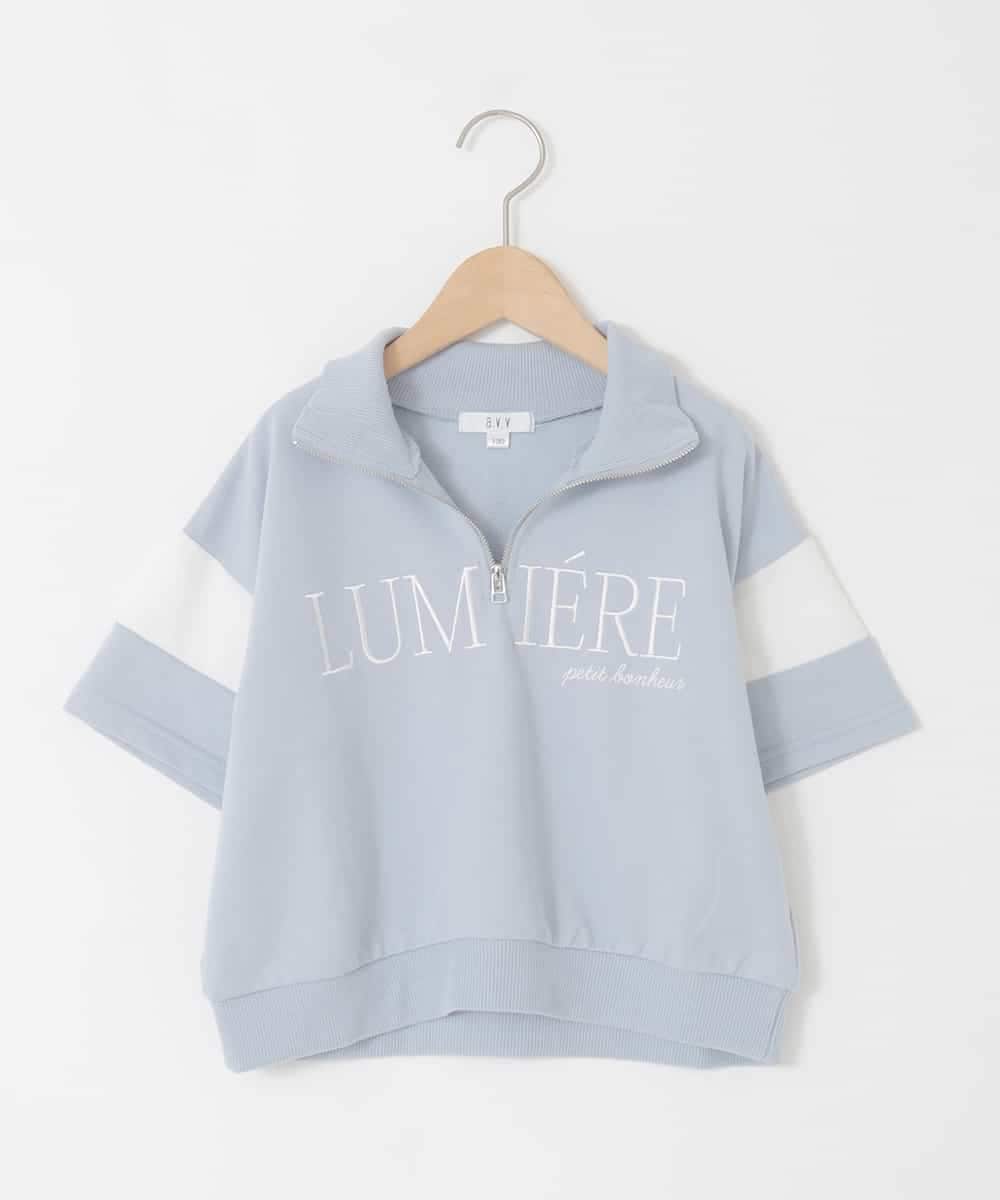 KJKFD46039 a.v.v KIDS(アー・ヴェ・ヴェ) [120-160]ハーフジップロゴスウェット ライトブルー