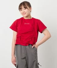 KJKFD56035 a.v.v KIDS(アー・ヴェ・ヴェ) [130-160]クロップドドロストTシャツ レッド