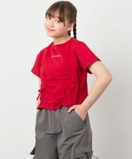 KJKFD56035 a.v.v KIDS(アー・ヴェ・ヴェ) [130-160]クロップドドロストTシャツ レッド
