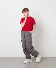 KJKFD56035 a.v.v KIDS(アー・ヴェ・ヴェ) [130-160]クロップドドロストTシャツ レッド