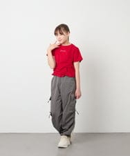 KJKFD56035 a.v.v KIDS(アー・ヴェ・ヴェ) [130-160]クロップドドロストTシャツ レッド