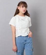 KJKFD56035 a.v.v KIDS(アー・ヴェ・ヴェ) [130-160]クロップドドロストTシャツ ホワイト