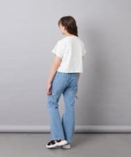 KJKFD56035 a.v.v KIDS(アー・ヴェ・ヴェ) [130-160]クロップドドロストTシャツ ホワイト