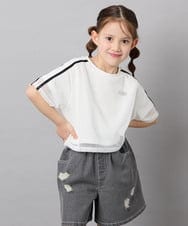 KJKFD57039 a.v.v KIDS(アー・ヴェ・ヴェ) [120-160]メッシュレイヤードTシャツ ホワイト