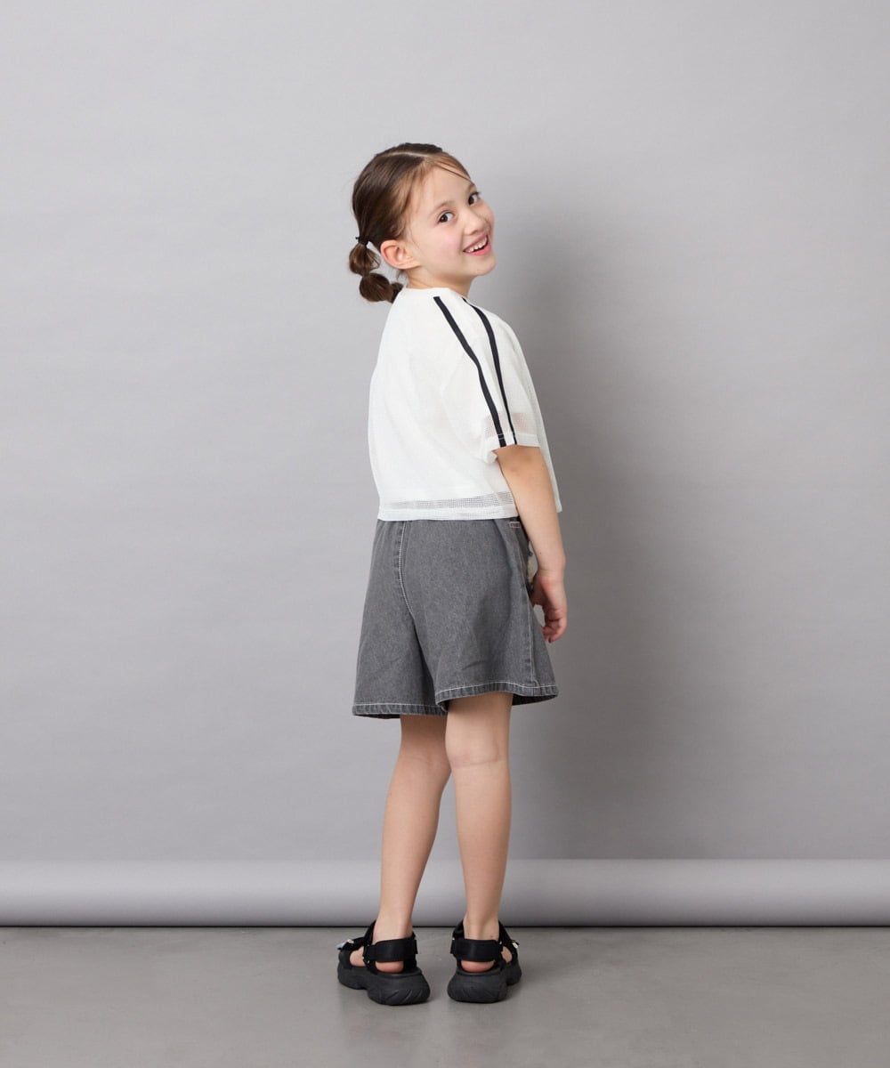 KJKFD57039 a.v.v KIDS(アー・ヴェ・ヴェ) [120-160]メッシュレイヤードTシャツ ホワイト