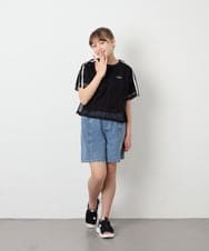 KJKFD57039 a.v.v KIDS(アー・ヴェ・ヴェ) [120-160]メッシュレイヤードTシャツ ブラック