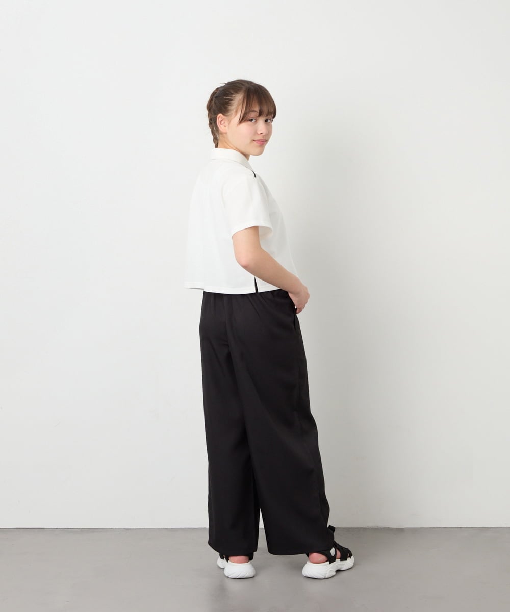 KJKFD58039 a.v.v KIDS(アー・ヴェ・ヴェ) [130-160]ネクタイ付きクロップドトップス ホワイト