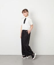 KJKFD58039 a.v.v KIDS(アー・ヴェ・ヴェ) [130-160]ネクタイ付きクロップドトップス ホワイト