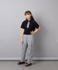 KJKFD58039 a.v.v KIDS(アー・ヴェ・ヴェ) [130-160]ネクタイ付きクロップドトップス ブラック