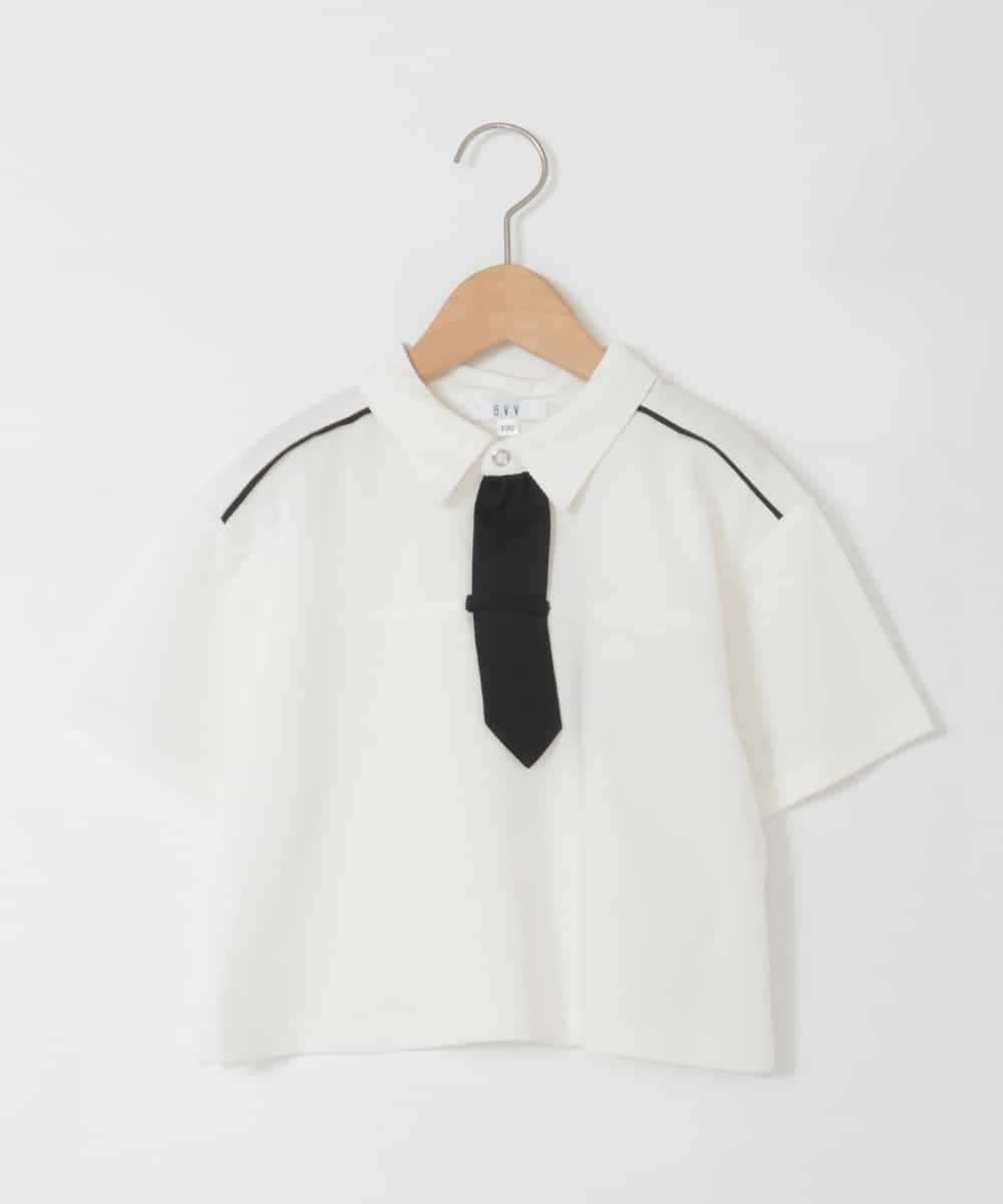 130-160]ネクタイ付きクロップドトップス(カットソー・Tシャツ