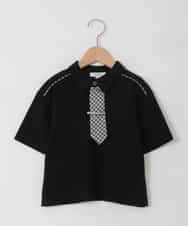 KJKFD58039 a.v.v KIDS(アー・ヴェ・ヴェ) [130-160]ネクタイ付きクロップドトップス ブラック