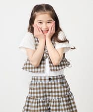 KJKFD59039 a.v.v KIDS(アー・ヴェ・ヴェ) [120-160][ママとお揃いコーデが叶う]リボンビスチェドッキングTシャツ ライトブルー