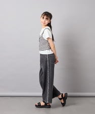 KJKFD59039 a.v.v KIDS(アー・ヴェ・ヴェ) [120-160][ママとお揃いコーデが叶う]リボンビスチェドッキングTシャツ ブラック