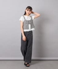 KJKFD59039 a.v.v KIDS(アー・ヴェ・ヴェ) [120-160][ママとお揃いコーデが叶う]リボンビスチェドッキングTシャツ ブラック