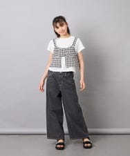 KJKFD59039 a.v.v KIDS(アー・ヴェ・ヴェ) [120-160][ママとお揃いコーデが叶う]リボンビスチェドッキングTシャツ ブラック