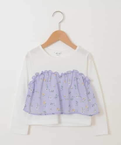 KJKFI10034  [160]花柄プリントドッキングカットソー[WEB限定サイズ]