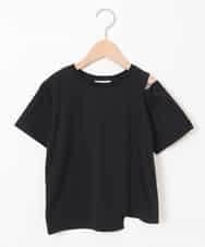 KJKFJ33019 a.v.v KIDS(アー・ヴェ・ヴェ) [100-130]アシンメトリーデザインカットソー[WEB限定サイズ] ブラック