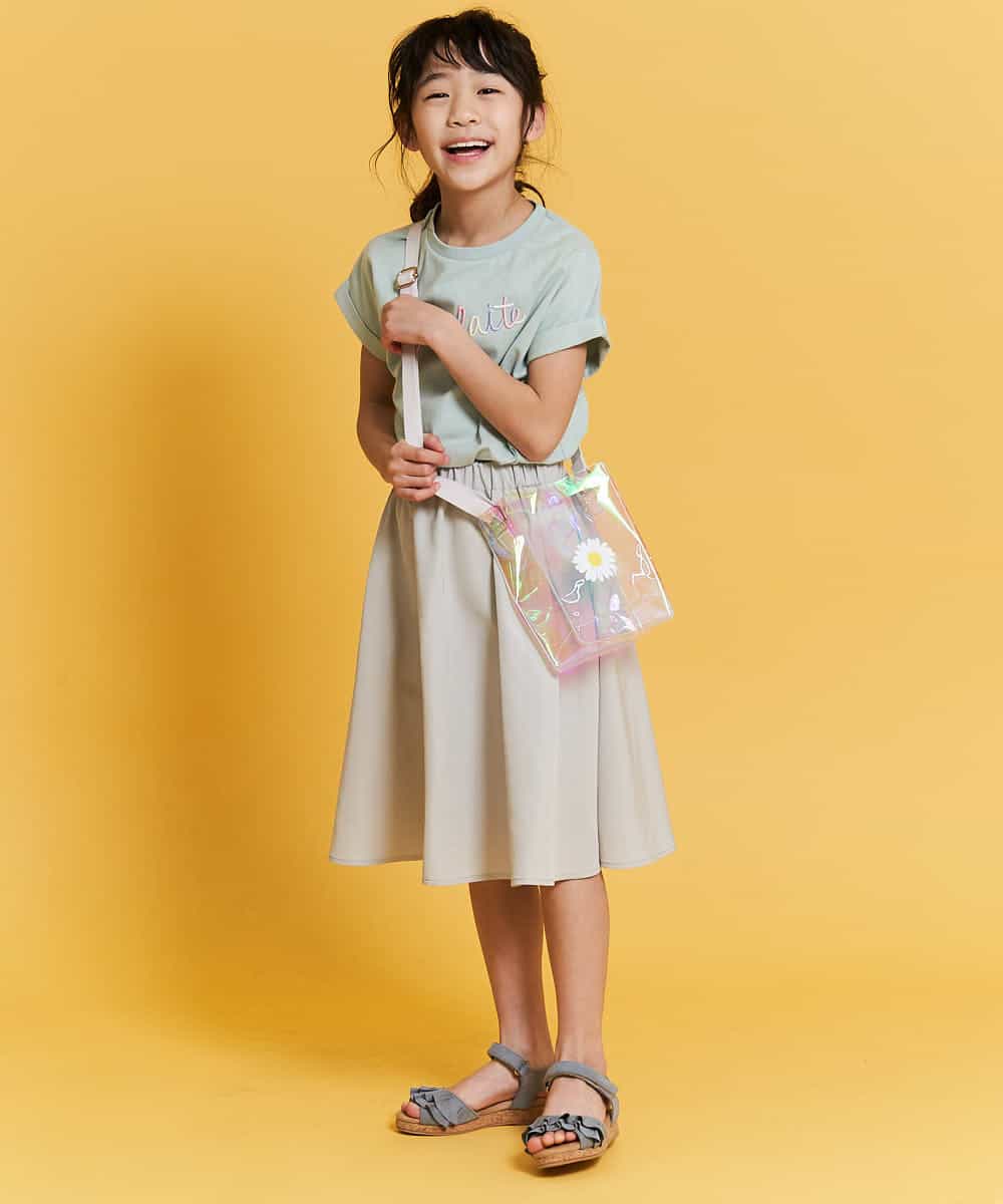 KJKFM32019 a.v.v KIDS(アー・ヴェ・ヴェ) [100-130]【接触冷感】ロールアップロゴＴシャツ[WEB限定サイズ] グリーン