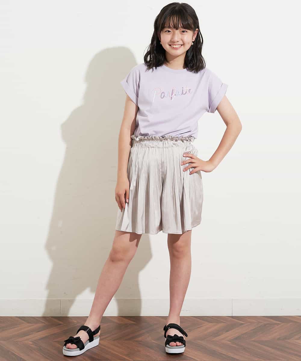 KJKFM32019 a.v.v KIDS(アー・ヴェ・ヴェ) [100-130]【接触冷感】ロールアップロゴＴシャツ[WEB限定サイズ] グリーン