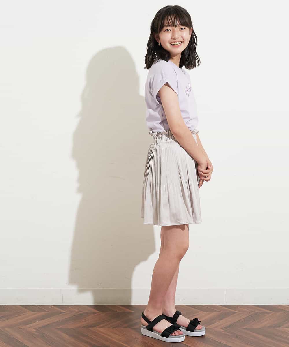 KJKFM32019 a.v.v KIDS(アー・ヴェ・ヴェ) [100-130]【接触冷感】ロールアップロゴＴシャツ[WEB限定サイズ] グリーン
