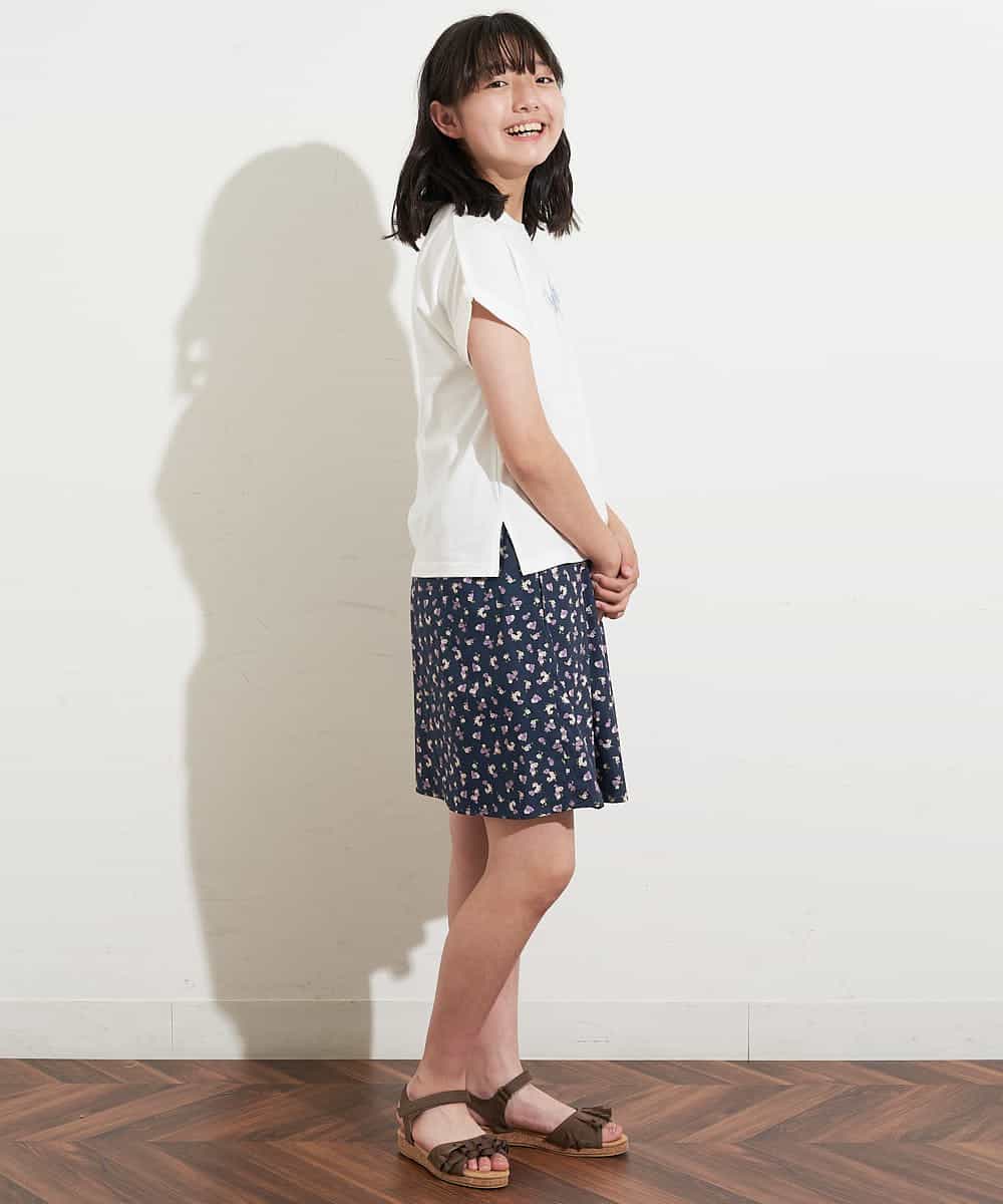 KJKFM32019 a.v.v KIDS(アー・ヴェ・ヴェ) [100-130]【接触冷感】ロールアップロゴＴシャツ[WEB限定サイズ] グリーン
