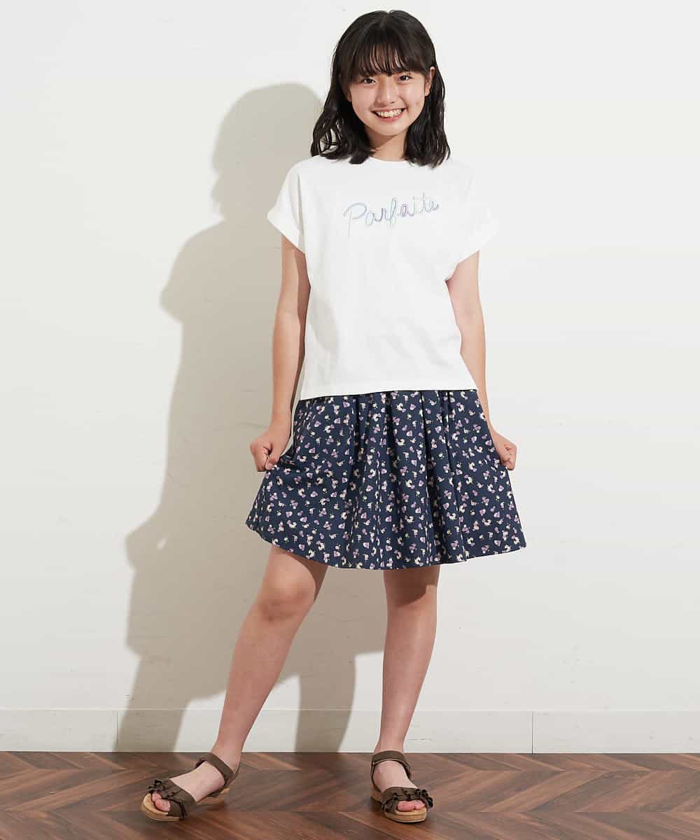 KJKFM32019 a.v.v KIDS(アー・ヴェ・ヴェ) [100-130]【接触冷感】ロールアップロゴＴシャツ[WEB限定サイズ] グリーン