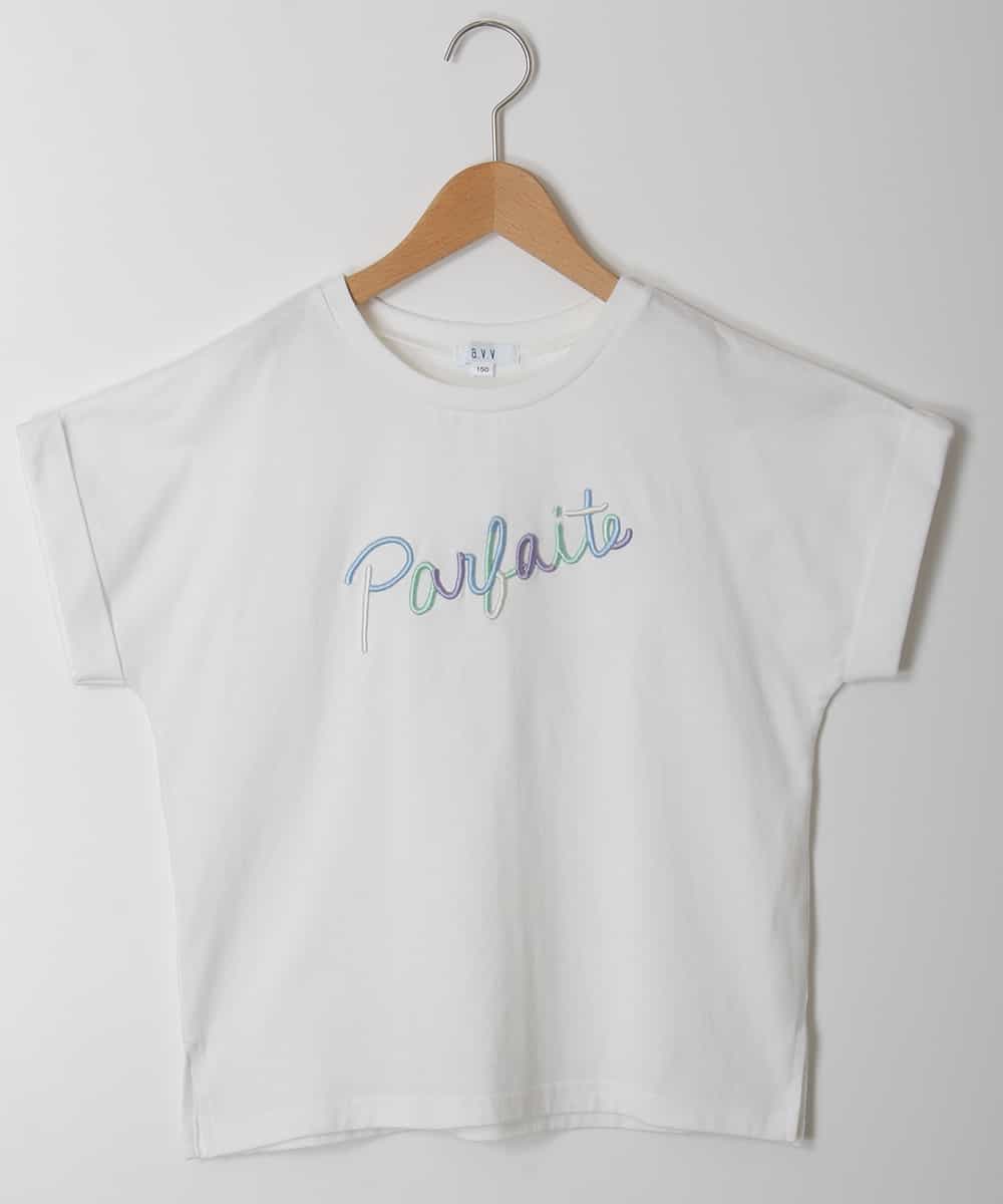 KJKFM32019 a.v.v KIDS(アー・ヴェ・ヴェ) [100-130]【接触冷感】ロールアップロゴＴシャツ[WEB限定サイズ] グリーン