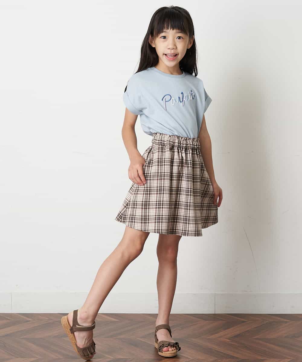KJKFM32019 a.v.v KIDS(アー・ヴェ・ヴェ) [100-130]【接触冷感】ロールアップロゴＴシャツ[WEB限定サイズ] グリーン