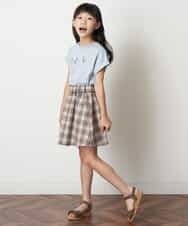 KJKFM32019 a.v.v KIDS(アー・ヴェ・ヴェ) [100-130]【接触冷感】ロールアップロゴＴシャツ[WEB限定サイズ] グリーン