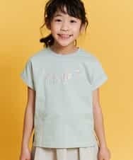 KJKFM32019 a.v.v KIDS(アー・ヴェ・ヴェ) [100-130]【接触冷感】ロールアップロゴＴシャツ[WEB限定サイズ] グリーン