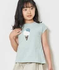 KJKFM37019 a.v.v KIDS(アー・ヴェ・ヴェ) [100-130]【接触冷感】トゥインクルスパンコールTシャツ[WEB限定サイズ] ミント(アイス)