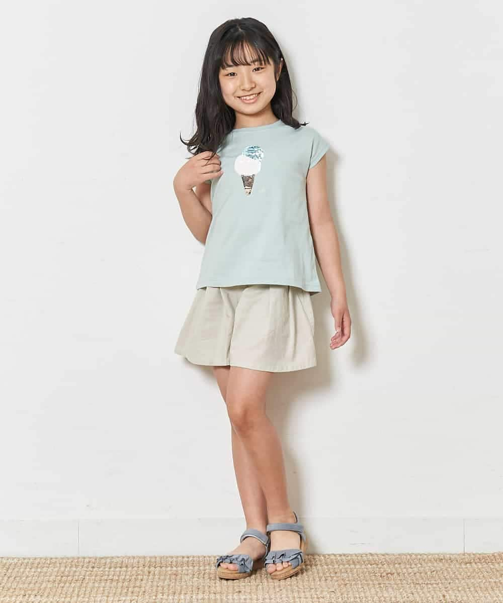 KJKFM37019 a.v.v KIDS(アー・ヴェ・ヴェ) [100-130]【接触冷感】トゥインクルスパンコールTシャツ[WEB限定サイズ] ミント(アイス)