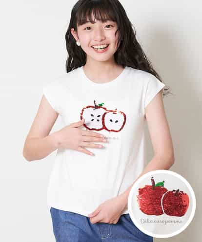 KJKFM37019  [100-130]【接触冷感】トゥインクルスパンコールTシャツ[WEB限定サイズ]
