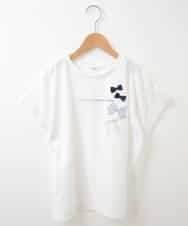KJKFM39019 a.v.v KIDS(アー・ヴェ・ヴェ) [100-130]【接触冷感】リボンデザインＴシャツ[WEB限定サイズ] ホワイト