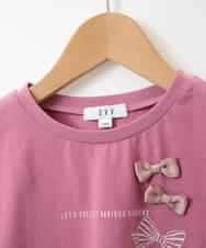 KJKFM39019 a.v.v KIDS(アー・ヴェ・ヴェ) [100-130]【接触冷感】リボンデザインＴシャツ[WEB限定サイズ] ピンク