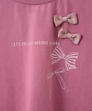KJKFM39019 a.v.v KIDS(アー・ヴェ・ヴェ) [100-130]【接触冷感】リボンデザインＴシャツ[WEB限定サイズ] ピンク