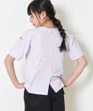 KJKFM44024 a.v.v KIDS(アー・ヴェ・ヴェ) [100-130]【接触冷感】スリットスリーブバックロゴカットソー[WEB限定サイズ] ラベンダー