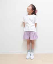 KJKFM44024 a.v.v KIDS(アー・ヴェ・ヴェ) [100-130]【接触冷感】スリットスリーブバックロゴカットソー[WEB限定サイズ] ラベンダー